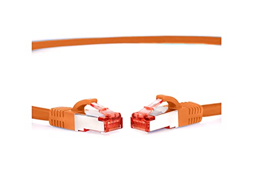 TPFNet CAT.6 hochwertiges Premium Netzwerkkabel mit RJ45 Anschluss | LAN Kabel | 30m | orange |mehrfache Abschirmung durch S/FTP | kompatibel mit Router, Modem, Switch von TPFNet