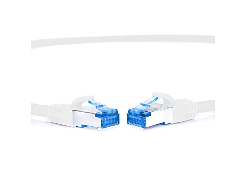 TPFNet CAT.6A hochwertiges Premium Netzwerkkabel mit RJ45 Anschluss | LAN Kabel | 10m | weiß |mehrfache Abschirmung durch S/FTP | kompatibel mit Router, Modem, Switch von TPFNet
