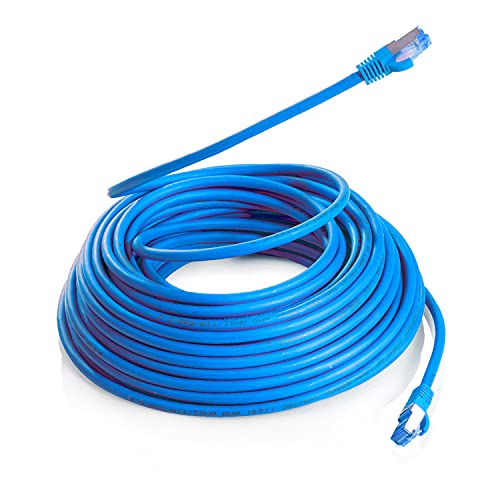 TPFNet CAT.6A hochwertiges Premium Netzwerkkabel mit RJ45 Anschluss | LAN Kabel | 15m | blau |mehrfache Abschirmung durch S/FTP | kompatibel mit Router, Modem, Switch von TPFNet
