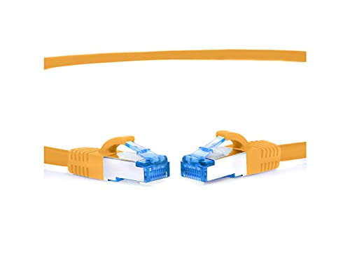 TPFNet CAT.6A hochwertiges Premium Netzwerkkabel mit RJ45 Anschluss | LAN Kabel | 20m | orange |mehrfache Abschirmung durch S/FTP | kompatibel mit Router, Modem, Switch von TPFNet