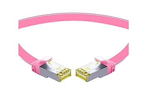 TPFNet CAT.7 hochwertiges Premium Netzwerkkabel flach mit RJ45 Anschluss | LAN Kabel | 40m | violett |Abschirmung durch U/FTP | kompatibel mit Router, Modem, Switch von TPFNet