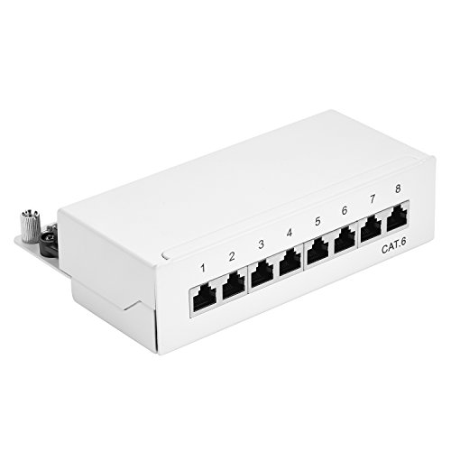 TPFNet Cat 6 Patchpanel Patchfeld 8 Port Verteilerfeld 8 Port Desktop 1HE Geschirmt Grau von TPFNet