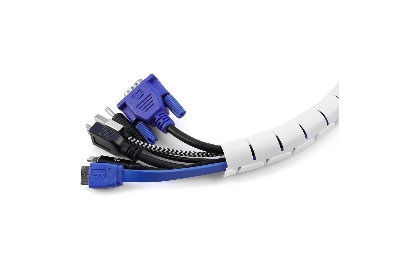 TPFNet Kabelkanal (Spiral Kabelschlauch - Kabelorganizer - Kabelmanagement), unterschiedliche Längen, Farben und Durchmesser - Zuschneidbar von TPFNet