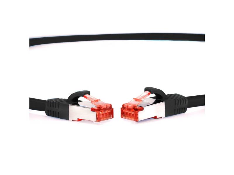 TPFNet Patchkabel CAT 6 Netzwerkkabel CAT.6 - Gigabit Ethernet LAN-Kabel, RJ45, RJ-45 (Ethernet) (1000 cm), mit Rastnasenschutz - 1 Gbit/s - S/FTP PIMF mehrfache Schirmung von TPFNet
