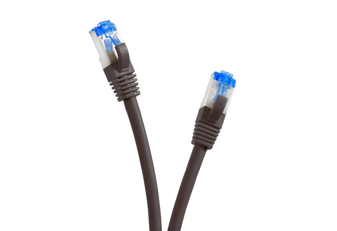 TPFNet Patchkabel CAT 6a Netzwerkkabel CAT.6a - Gigabit Ethernet LAN-Kabel, RJ45, RJ-45 (Ethernet) (1000 cm), mit Rastnasenschutz - 10 Gbit/s - S/FTP PIMF mehrfache Schirmung von TPFNet