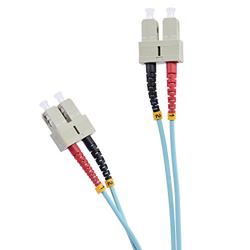 TPFNet Premium 1,5m LWL Glasfaser Fiber Patchkabel Duplex Kabel SC/SC OM3 Multimode 50/125µm 10 Gigabit/s von TPFNet