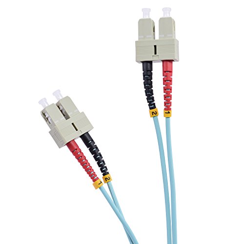 TPFNet Premium 1m LWL Glasfaser Fiber Patchkabel Duplex Kabel SC/SC OM3 Multimode 50/125µm 10 Gigabit/s von TPFNet