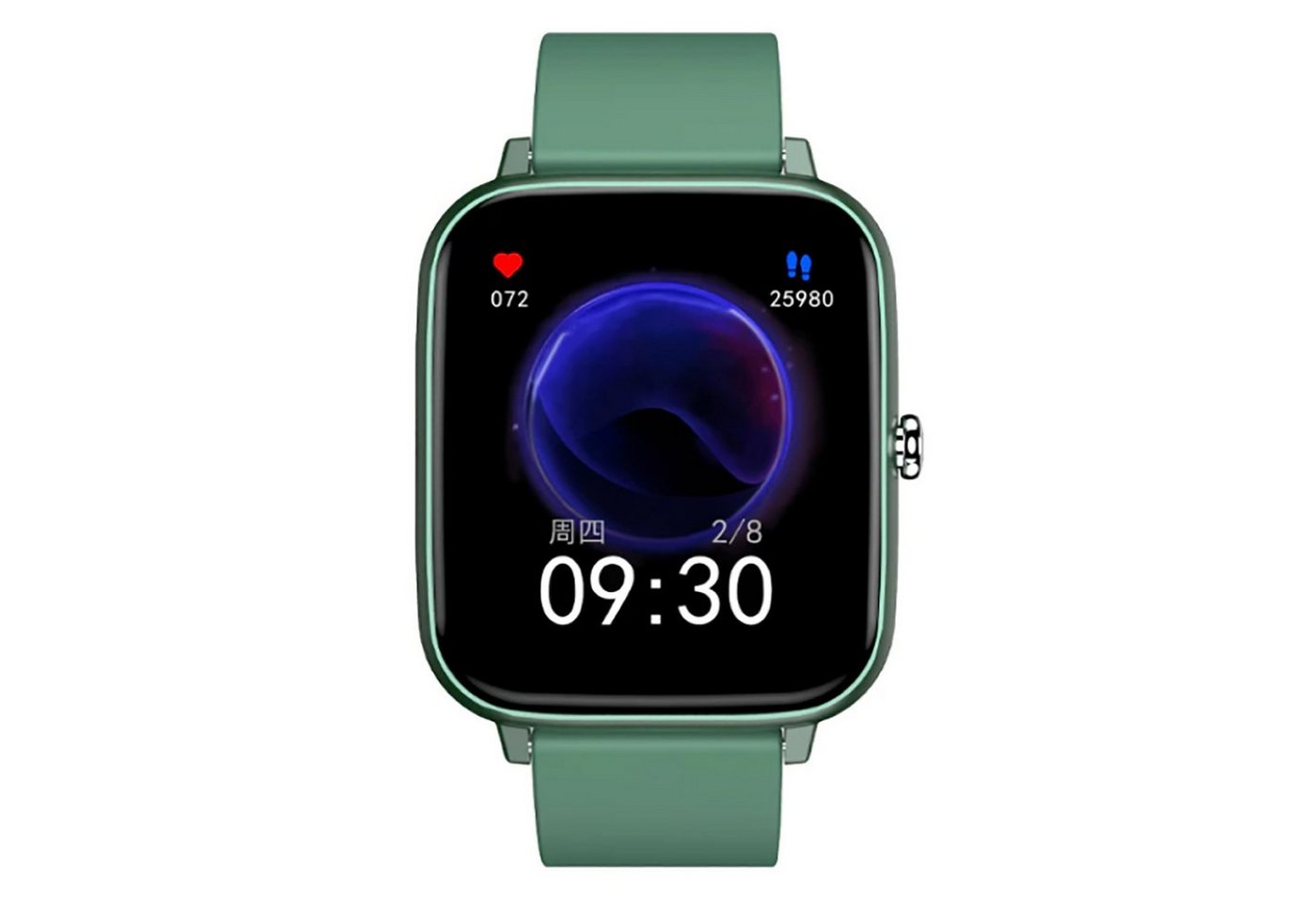 TPFNet SW05 mit Silikon Armband - individuelles Display Smartwatch (Android), Armbanduhr mit Musiksteuerung, Herzfrequenz, Schrittzähler, Kalorien, Social Media etc., Grün von TPFNet