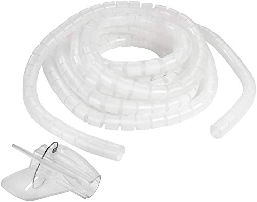TPFNet Spiral-Kabelschlauch und Installationsaufsatz in 2 Minuten Kabel verstecken in verschiedenen Größen und Farben - 20mm Durchmesser, Transparent, 1,5m von TPFNet