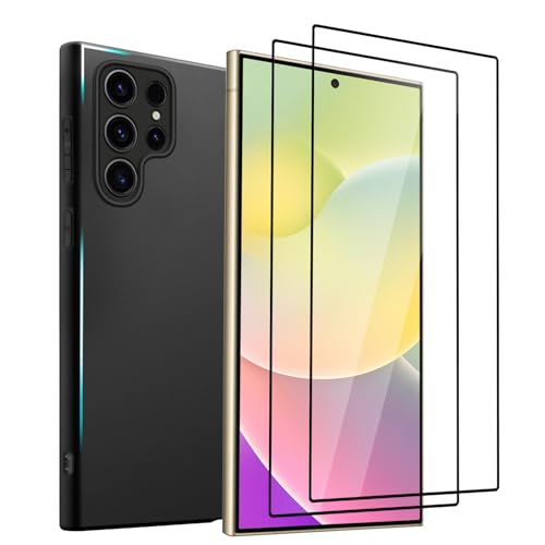 3 in 1 für Panzerglas für Samsung Galaxy S24 Ultra 5G Schutzfolie, 1 Hülle+2 Stück 9H 0.33mm Displayfolie für Samsung S24 Ultra, Fingerabdruck-ID Glasfolie für S24 Ultra, Handyhülle Schwarz 3 in 1 für Panzerglas für Samsung Galaxy S24 Ultra 5G Schutzfolie, 1 Hülle+2 Stück 9H 0.33mm Displayfolie für Samsung S24 Ultra, Fingerabdruck-ID Glasfolie für S24 Ultra, Handyhülle Schwarz von TPLTECH
