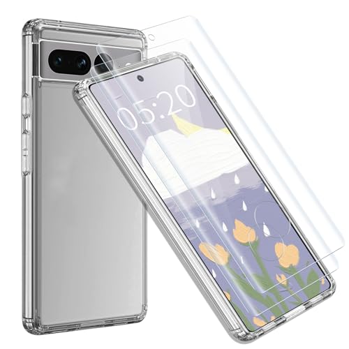 TPLTECH Für Panzerglas für Google Pixel 7 Pro Schutzfolie, [2 Schutzglas + 1 Handyhülle] 9H Kratzfest Displayschutz, 0.33mm Ultra HD Folie, Fingerabdruck-ID Unterstützen, Blasenfrei, Rundumschutz von TPLTECH