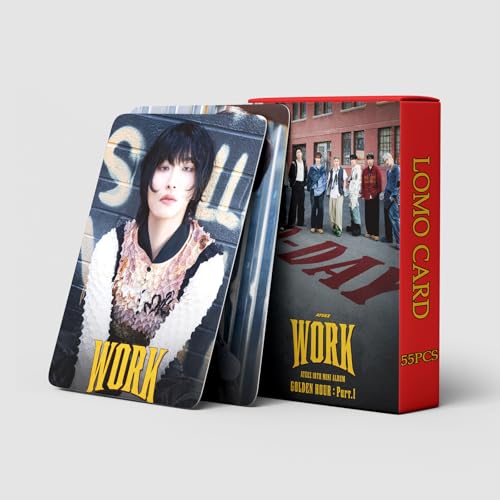 Ateez Cards Ateez Work Album, Karten, 55 Stück, Ateez Merch Photocards Set Kpop Ateez Fotokarten für Fans von TPNI