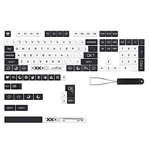 TPPIG 128 Tasten/Set Druckdatenstrom PBT-Tastenkappen XDA MX Switch DYE-SUB-Tastenkappe für Selbstgebaute Mechanische Gaming-Tastaturen von TPPIG