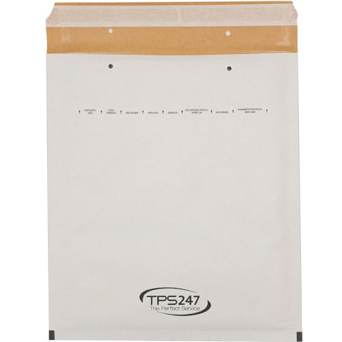 TPS247 Luftpolsterumschläge Luftpolsterversandtaschen Premium Nr. 5/E mit TPS247 Logo 100 Stück (Außen 240x275 mm, Innen 220x265 mm) von TPS247