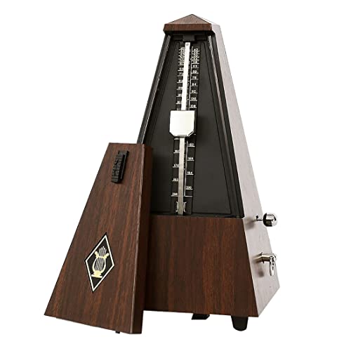 Mechanisches Metronom, aus Teakholz, Pyramiden-Design, für Klavier, Gitarre, Violine, Musikinstrument, ideal für Musikliebhaber, Anfänger oder Musiker (Teak) von TPSKY