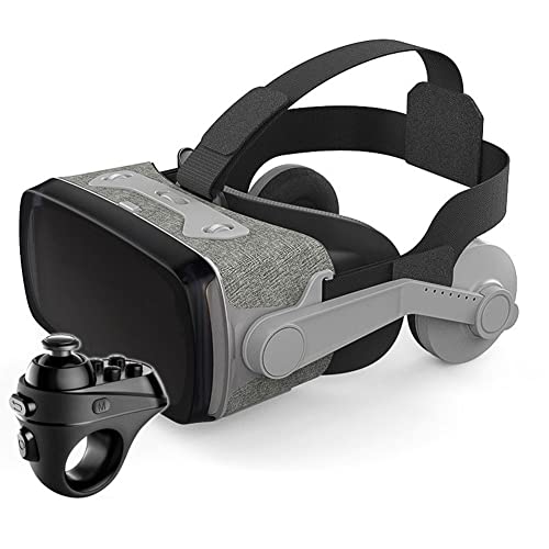 TPWEWRX VR Brille Virtual Reality Headset für 3D VR Spiele & 3D VR Filme Einstellbare Pupillen Anti Bluelight Augenpflegesystem VR Brille mit Fernbedienungsgriff für Android & IOS Smartphones (A) von TPWEWRX
