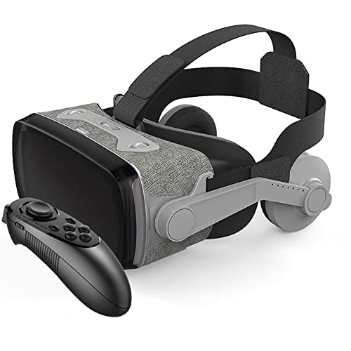 VR Brille Virtual Reality Headset mit Fernbedienung für 3D VR Filme & VR Spiele einstellbares Pupillen Anti Bluelight Augenpflegesystem VR Brille für Android & iOS Smartphones (Schwarz) (D) von TPWEWRX