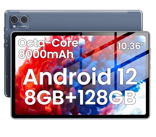 2K Tablet 10.36 Zoll, 8000mAh Android 12 Tablet PC mit Octa-Core 8(4+4) GB RAM+128GB ROM+ 1TB TF, 5G+2.4G WiFi Tablets, 13+5MP Dual Camera, Bluetooth 5.0, GPS/Google GMS/OTG, Grey von TPZ