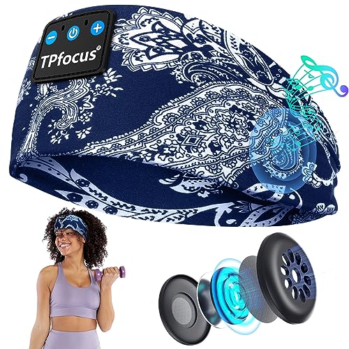 TPfocus “Kopfhörer zum Schlafen, Bluetooth, Sport-Kopfhörer, Lange Spielzeit, leicht, kabellos, zum Schlafen, ergonomische Geräte für Männer/Frauen, Marineblau von TPfocus