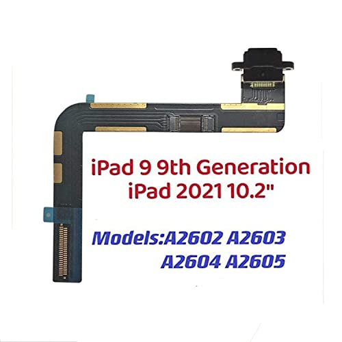 TPhaelay Dock Connector Ersatz kompatibel mit iPad 9 10,2 Zoll 9. Generation 2021 A2602 A2603 A2604 A2605 (schwarz) Ladeanschluss Montage Flexkabel von TPhaelay