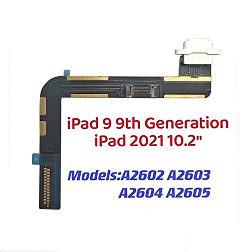 TPhaelay Dock Connector Ersatz kompatibel mit iPad 9 10,2 Zoll 9. Generation 2021 A2602 A2603 A2604 A2605 (weiß) Ladeanschluss Montage Flexkabel von TPhaelay