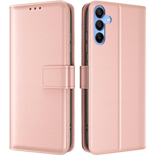 TQIAHF Handyhülle für Samsung Galaxy A15 4G/5G Hülle Klapphülle Leder Klappbar Flip Cover Case Schutzhülle mit Kartenfach Komplettschutz Lederhülle Handytasche für Samsung Galaxy A15 4G/5G,Rose Gold von TQIAHF