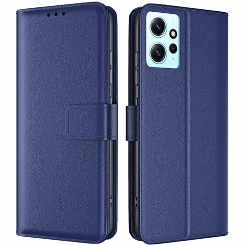 TQIAHF Handyhülle für Xiaomi Redmi Note 12 4G Hülle Klapphülle Leder Klappbar Tasche Flip Cover Case Schutzhülle mit Kartenfach Komplettschutz Lederhülle Handytasche für Redmi Note 12 4G,Dunkelblau von TQIAHF