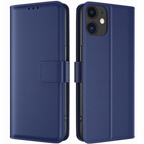 TQIAHF Handyhülle für iPhone 11 Hülle Klapphülle Leder Klappbar Tasche für iPhone 11 Flip Cover Case Schutzhülle mit Kartenfach Komplettschutz Etui Lederhülle Handytasche für iPhone 11,Dunkelblau von TQIAHF