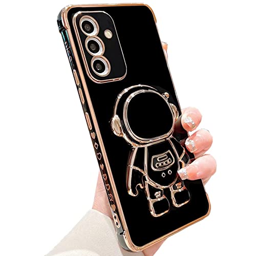 TQIAHF Hülle für Samsung Galaxy A14 5G/4G Handyhülle mit Astronaut Ständer Halterung Hülle Silikon TPU Herzen Muster Motiv Case Silikonhülle Dünn Schutzhülle für Samsung Galaxy A14 5G/4G,Schwarz von TQIAHF