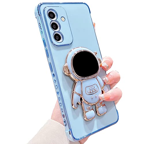 TQIAHF Hülle für Samsung Galaxy A14 5G/4G Handyhülle mit Astronaut Ständer Halterung Hülle Silikon TPU Herzen Muster Motiv Weich Case Silikonhülle Dünn Schutzhülle für Samsung Galaxy A14 5G/4G,Blau von TQIAHF