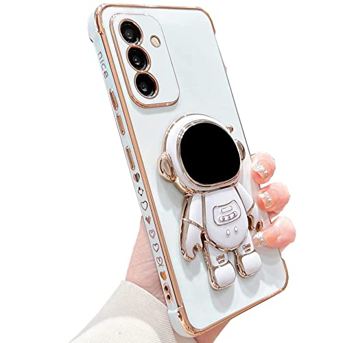 TQIAHF Hülle für Samsung Galaxy A14 5G/4G Handyhülle mit Astronaut Ständer Halterung Hülle Silikon TPU Herzen Muster Motiv Weich Case Silikonhülle Dünn Schutzhülle für Samsung Galaxy A14 5G/4G,Weiß von TQIAHF