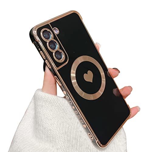 TQLGY Magnetische Schutzhülle für Samsung Galaxy S21 Plus, funktioniert mit MagSafe mit vollständigem Kameraschutz, verstärkte Ecken, niedliche Liebe, Herzbeschichtung, weiches TPU, galvanisierte TQLGY Magnetische Schutzhülle für Samsung Galaxy S21 Plus, funktioniert mit MagSafe mit vollständigem Kameraschutz, verstärkte Ecken, niedliche Liebe, Herzbeschichtung, weiches TPU, galvanisierte von TQLGY