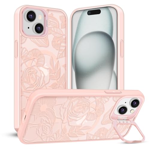 TQLGY Magnetische Schutzhülle für iPhone 15 Plus und iPhone 14 Plus, durchscheinende matte Rückseite, Blumenlinie, Rose, kompatibel mit MagSafe, integrierter Ständer, militärischer Fallschutz, Rosa TQLGY Magnetische Schutzhülle für iPhone 15 Plus und iPhone 14 Plus, durchscheinende matte Rückseite, Blumenlinie, Rose, kompatibel mit MagSafe, integrierter Ständer, militärischer Fallschutz, Rosa von TQLGY