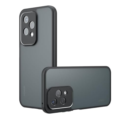 TQLGY Matte Hülle für Honor 200 Lite 17.0 cm (6,7 Zoll), stoßfest, militärischer Fallschutz, mattiert, durchscheinend, Skin-Touch, harte Rückseite, schlanke Handyhülle, Schwarz von TQLGY