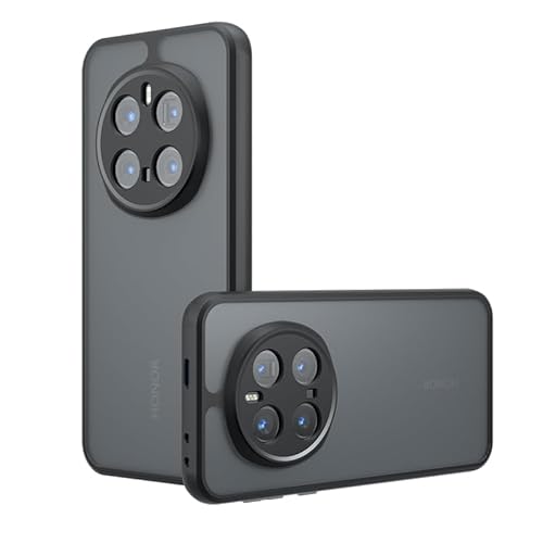 TQLGY Matte Hülle für Honor Magic7 Pro 17,7 cm (6,8 Zoll), stoßfest, militärischer Fallschutz, mattiert, durchscheinend, Skin-Touch, harte Rückseite, schlanke Handyhülle, Schwarz von TQLGY