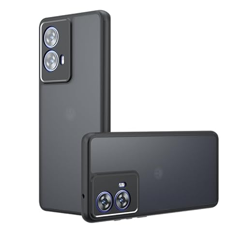TQLGY Matte Hülle für Motorola Moto G85 16,9 cm (6,67 Zoll), stoßfest, militärischer Fallschutz, mattiert, durchscheinend, Skin-Touch, harte Rückseite, schlanke Handyhülle, Schwarz von TQLGY