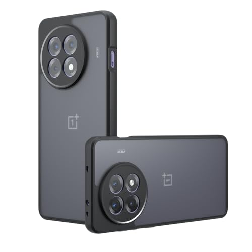 TQLGY Matte Hülle für OnePlus 13R 17.0 cm (6,78 Zoll), stoßfest, militärischer Fallschutz, mattiert, durchscheinend, Skin-Touch, harte Rückseite, schlanke Handyhülle, Schwarz von TQLGY