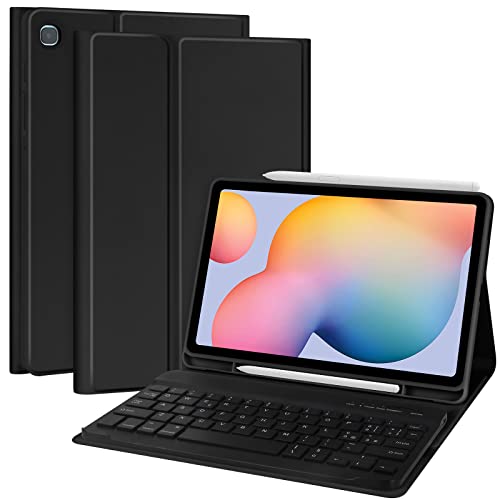 Schutzhülle mit Tastatur für Galaxy Tab S6 Lite 2020 10.4 (SMP610P615), dünne Schutzhülle für intelligente Tablet mit abnehmbarer BluetoothTastatur mit italienischem Layout für Samsung Tab S6 Lite von TQQ