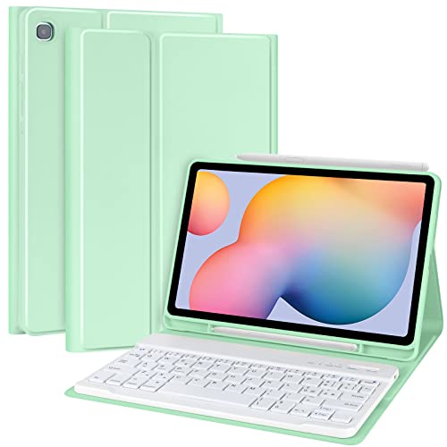 Schutzhülle mit Tastatur für Samsung Galaxy Tab S6 Lite 10,4 Zoll 2022/2020 (SM-P610/P615/P613/P619), dünne Schutzhülle für Tab S6 Lite mit abnehmbarer Bluetooth-Tastatur mit italienischem Layout von TQQ