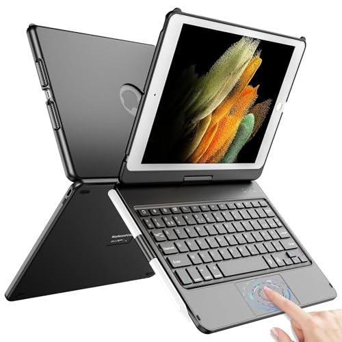 TQQ Tastatur (7., 8. und 9. Generation) mit Präzisions-Touchpad, Hintergrundbeleuchtung in 10 Farben, 360° drehbar, französische AZERTY-Tastatur von TQQ