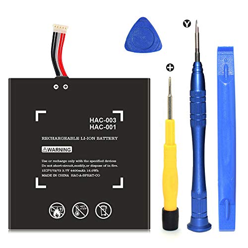 TQTHL 4800 mAh HAC-003 Ersatzbatterie Kompatibel mit Nintendo Switch 2017 Spielkonsole HAC-001 Interner Upgrade-Akku mit Reparatur-Toolkit TQTHL 4800 mAh HAC-003 Ersatzbatterie Kompatibel mit Nintendo Switch 2017 Spielkonsole HAC-001 Interner Upgrade-Akku mit Reparatur-Toolkit von TQTHL