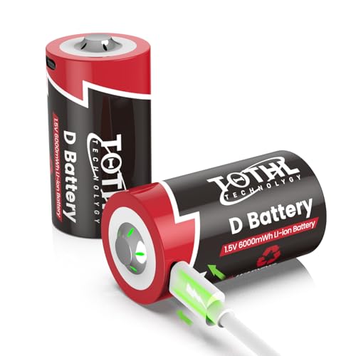 2 Stück 1.5V Wiederaufladbare D 6000mWh Wiederaufladbare Lithium D-Zellen Batterien USB Typ C Ladekabel LR20 Ersatzbatterie für Taschenlampe 2 Stück 1.5V Wiederaufladbare D 6000mWh Wiederaufladbare Lithium D-Zellen Batterien USB Typ C Ladekabel LR20 Ersatzbatterie für Taschenlampe von TQTHL
