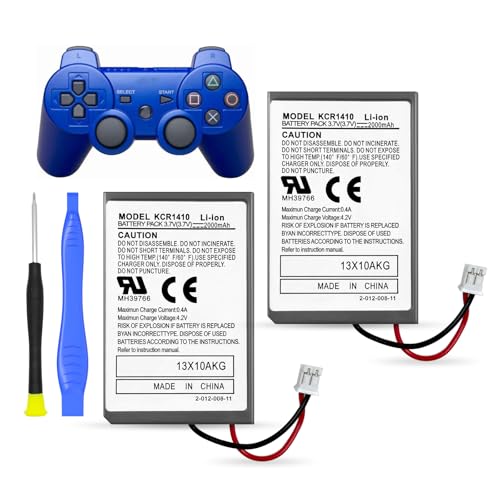 2X 2000mAh Akku Batteries LIP1859/LIP1472/LIP1359 für Sony PS3 Playstation 3 Dualshock Wireless Controller von TQTHL