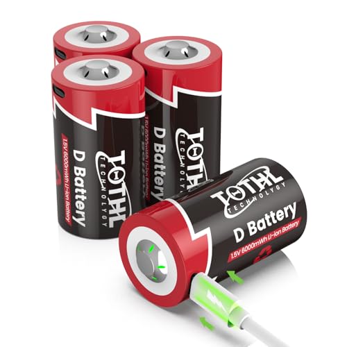 4 Stück 1.5V Wiederaufladbare D 6000mWh Wiederaufladbare Lithium D-Zellen Batterien USB Typ C Ladekabel LR20 Ersatzbatterie für Taschenlampe 4 Stück 1.5V Wiederaufladbare D 6000mWh Wiederaufladbare Lithium D-Zellen Batterien USB Typ C Ladekabel LR20 Ersatzbatterie für Taschenlampe von TQTHL