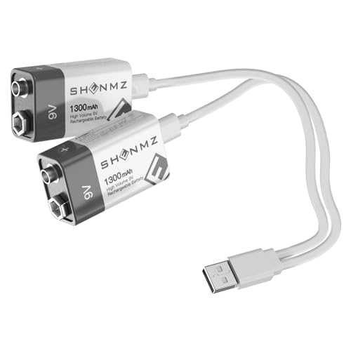 9V wiederaufladbare Lithium-ionen Batterie, 1300mAh Lithium Akku Schnellladung über Micro-USB-1500-Zyklen für Rauchmelder-Brandmelder Multimeter -2 Stück… 9V wiederaufladbare Lithium-ionen Batterie, 1300mAh Lithium Akku Schnellladung über Micro-USB-1500-Zyklen für Rauchmelder-Brandmelder Multimeter -2 Stück… von TQTHL