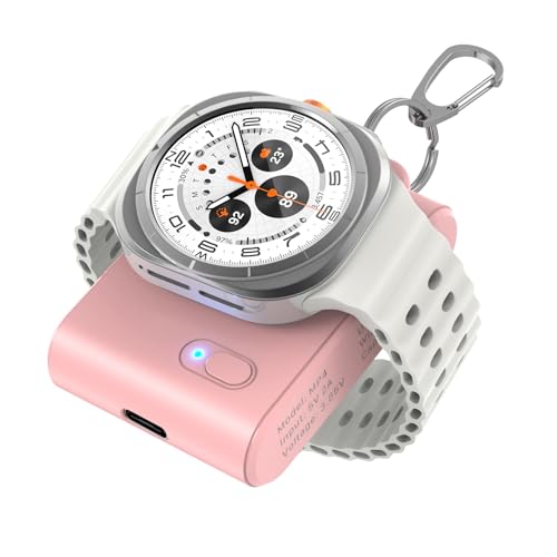 Portable Galaxy Watch ladestation,2000mAh 2-in-1 Magnetic Wireless Charger Samsung Watch,Tragbare Ladegerät für Samsung Galaxy Watch 7/Ultra/6/6 Classic/5 Pro/5/4/3/Active 2/Gear S3/ Sport von TQTHL