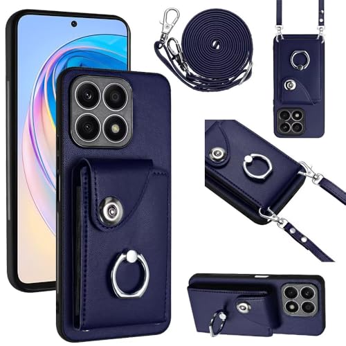 TQmchun Brieftasche Schutzhülle für Honor X8a Hülle,mit Verstellbarem Abnehmbarem 360 Ring-Ständer Stand Kartenfach Handyhülle Klapphülle Flip Wallet Case Lederhülle-blau TQmchun Brieftasche Schutzhülle für Honor X8a Hülle,mit Verstellbarem Abnehmbarem 360 Ring-Ständer Stand Kartenfach Handyhülle Klapphülle Flip Wallet Case Lederhülle-blau von TQmchun