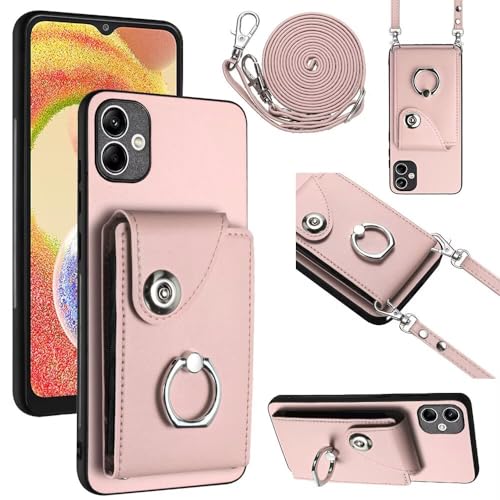 TQmchun Brieftasche Schutzhülle für Samsung Galaxy M04 4G Hülle,mit Verstellbarem Abnehmbarem 360 Ring-Ständer Stand Kartenfach Handyhülle Klapphülle Flip Wallet Case Lederhülle-Rosa TQmchun Brieftasche Schutzhülle für Samsung Galaxy M04 4G Hülle,mit Verstellbarem Abnehmbarem 360 Ring-Ständer Stand Kartenfach Handyhülle Klapphülle Flip Wallet Case Lederhülle-Rosa von TQmchun