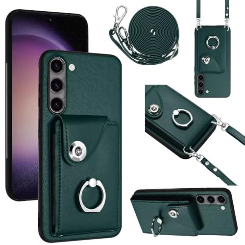 TQmchun Brieftasche Schutzhülle für Samsung Galaxy S23 Plus Hülle,mit Verstellbarem Abnehmbarem 360 Ring-Ständer Stand Kartenfach Handyhülle Klapphülle Flip Wallet Case Lederhülle-Grün TQmchun Brieftasche Schutzhülle für Samsung Galaxy S23 Plus Hülle,mit Verstellbarem Abnehmbarem 360 Ring-Ständer Stand Kartenfach Handyhülle Klapphülle Flip Wallet Case Lederhülle-Grün von TQmchun