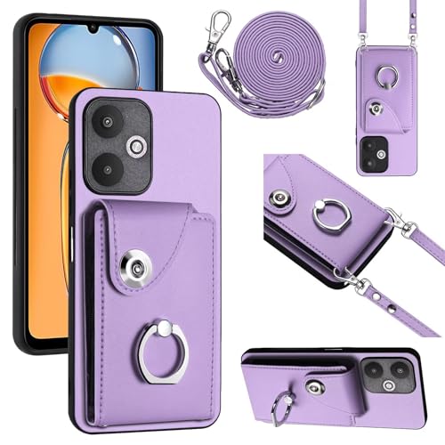 TQmchun Brieftasche Schutzhülle für Xiaomi Redmi 13 Hülle,mit Verstellbarem Abnehmbarem 360 Ring-Ständer Stand Kartenfach Handyhülle Klapphülle Flip Wallet Case Lederhülle-Lila TQmchun Brieftasche Schutzhülle für Xiaomi Redmi 13 Hülle,mit Verstellbarem Abnehmbarem 360 Ring-Ständer Stand Kartenfach Handyhülle Klapphülle Flip Wallet Case Lederhülle-Lila von TQmchun